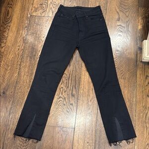 Mother High-Waisted Jeans with Split Frayed Hem